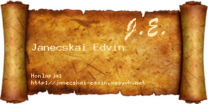 Janecskai Edvin névjegykártya